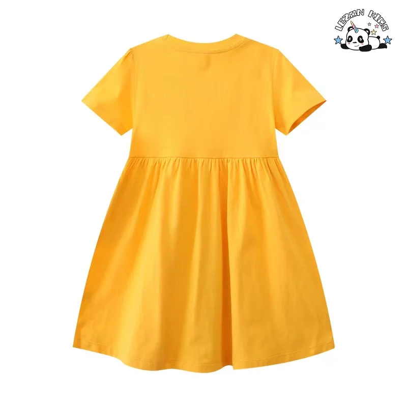 LEZONKIDS - Custom OEM Summer Short Sleeve Toddler Girl Soft Cotton Girls Casual Dress